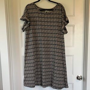 Max Studio Black and Pink Midi Dress Size 2-XL